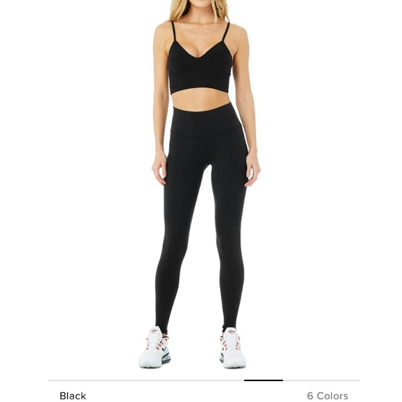 ALO Yoga Pants - HIGH WAISTED ALO YOGA BLACK AIRBRUSH LIFT LEGGINGS